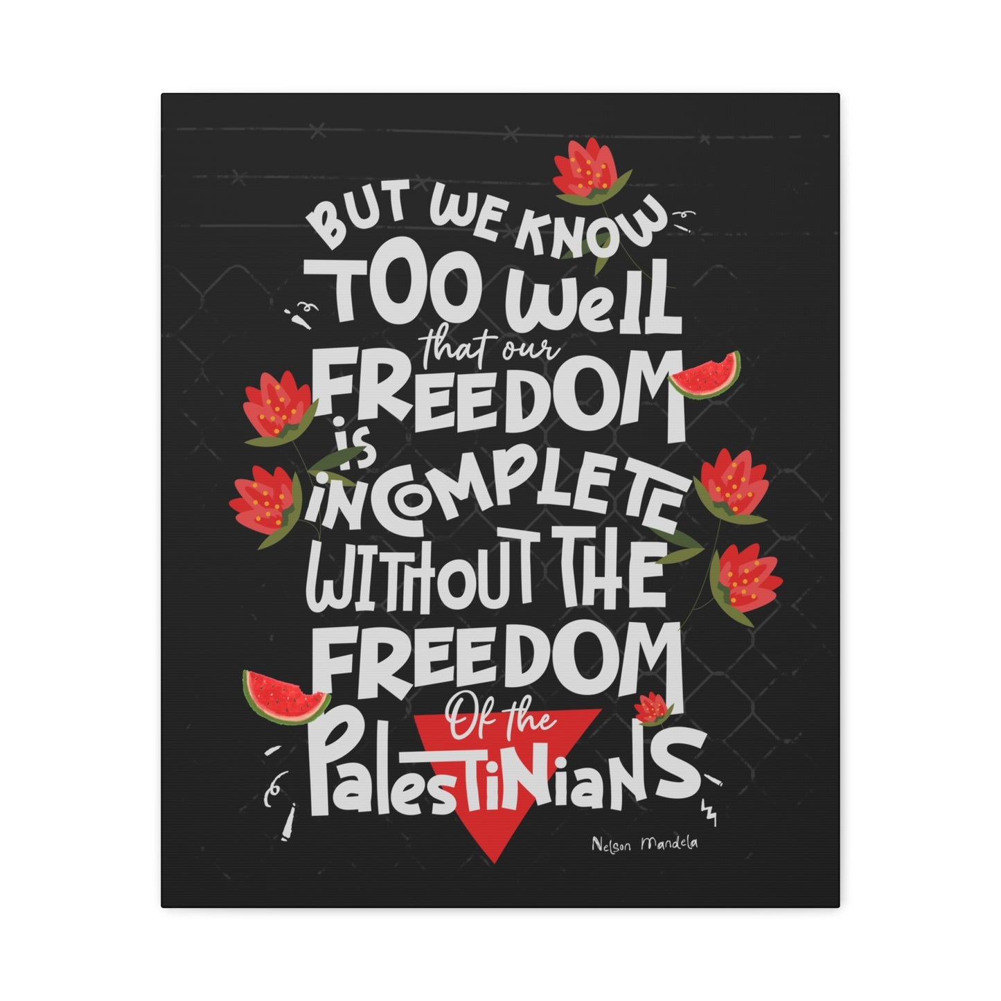 Inspirational Matte Canvas Print - Freedom for Palestinians Wall Art