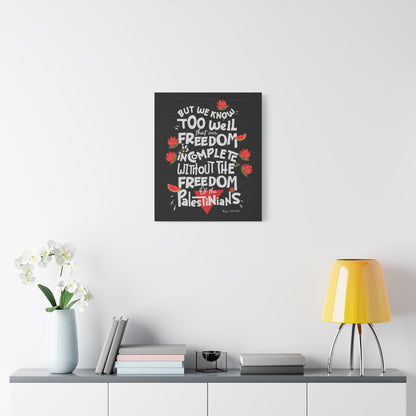 Inspirational Matte Canvas Print - Freedom for Palestinians Wall Art