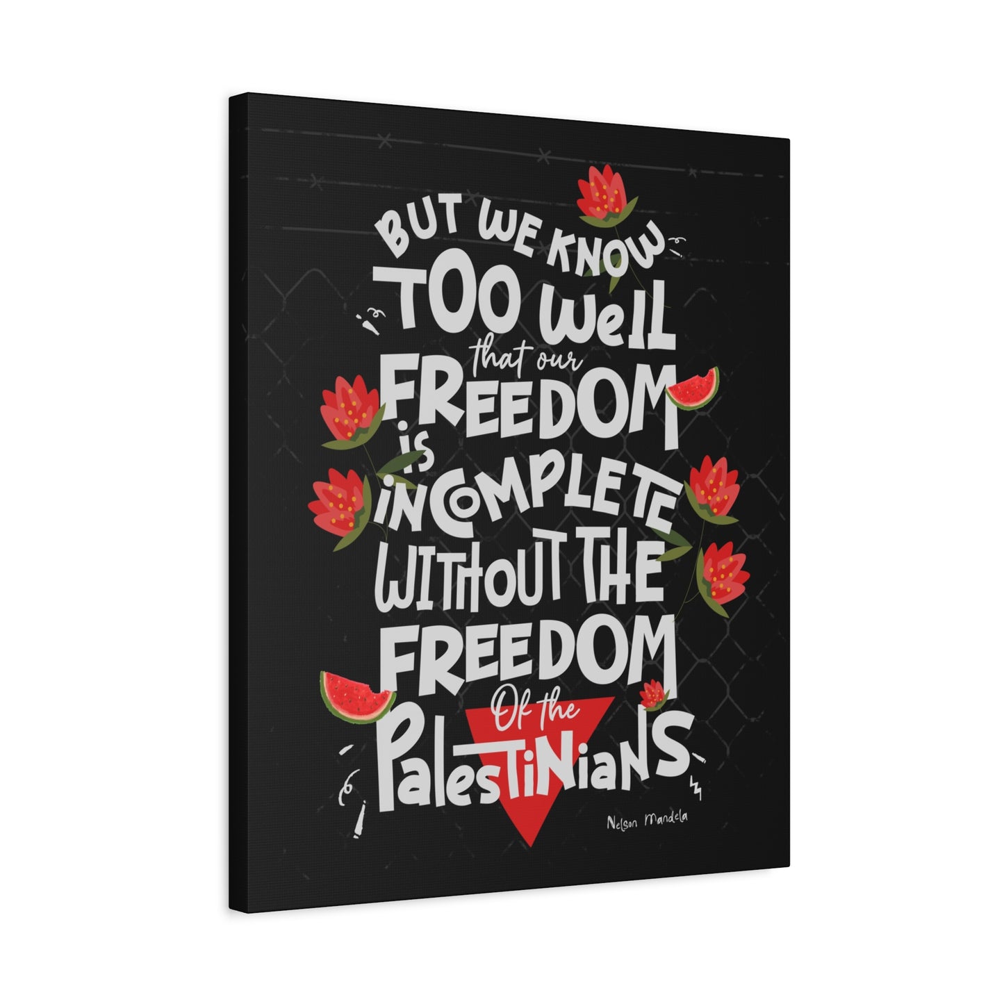 Inspirational Matte Canvas Print - Freedom for Palestinians Wall Art