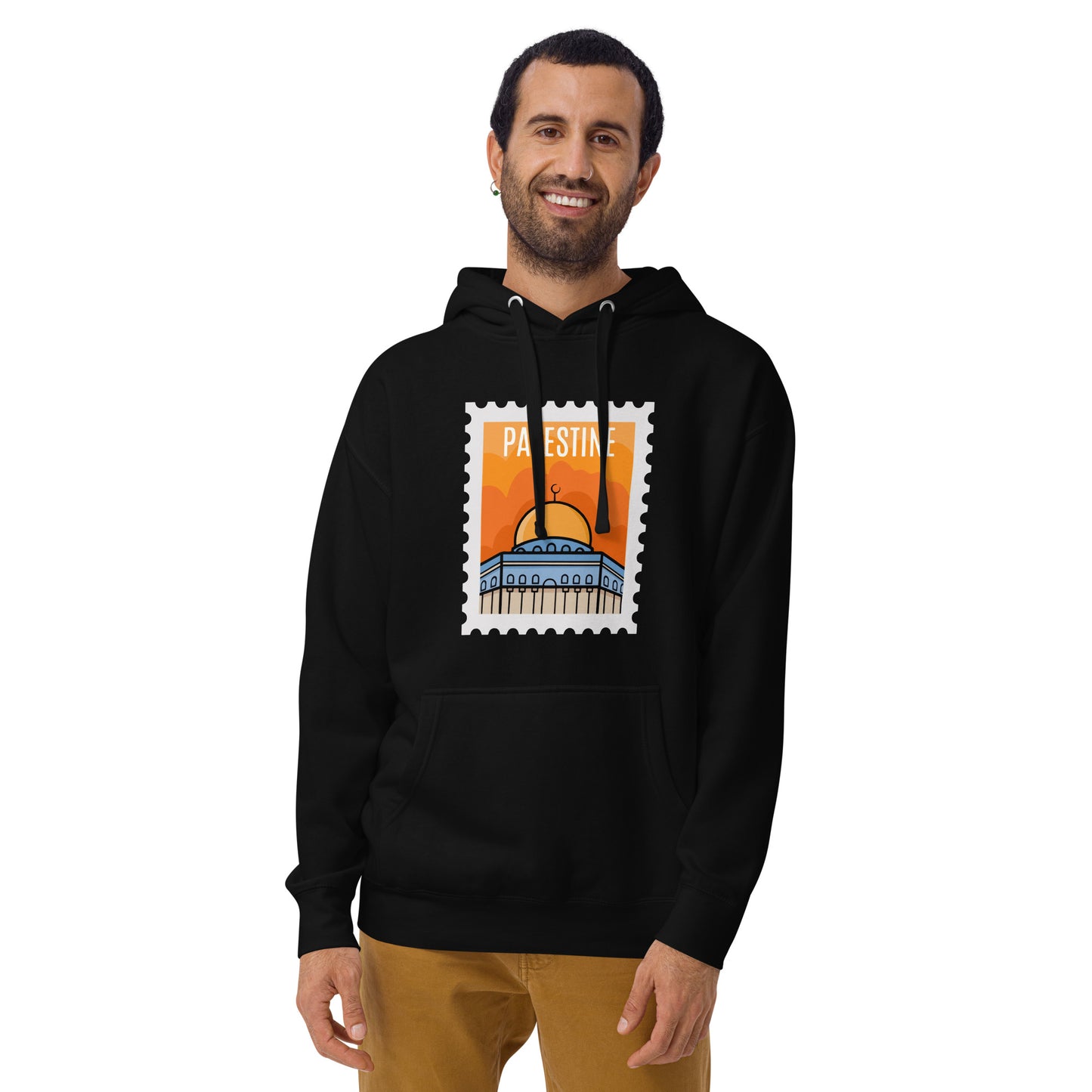 Hoodies: Palestine Stamp hoodie.