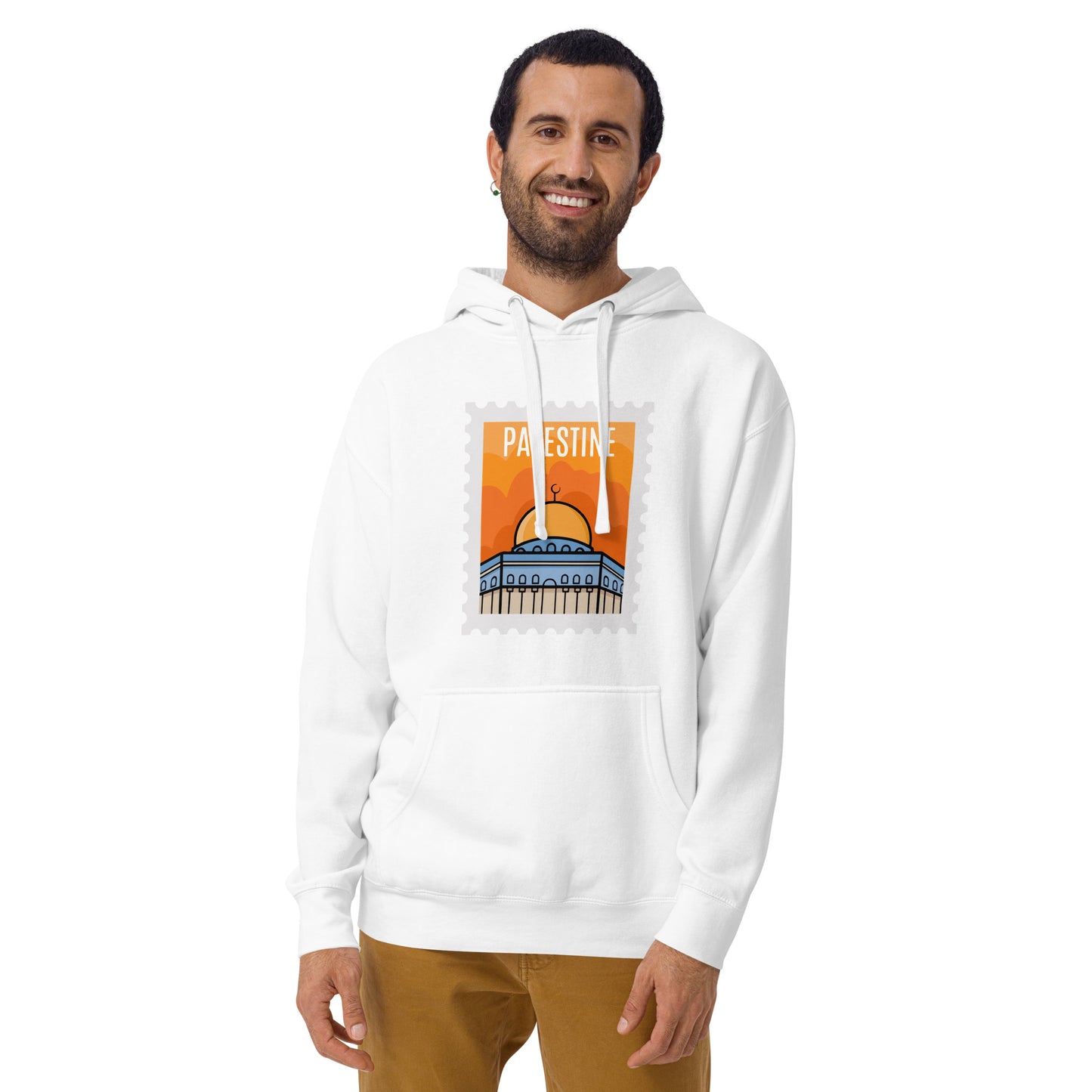 Hoodies: Palestine Stamp hoodie.