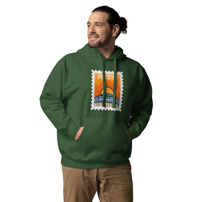 Hoodies: Palestine Stamp hoodie.