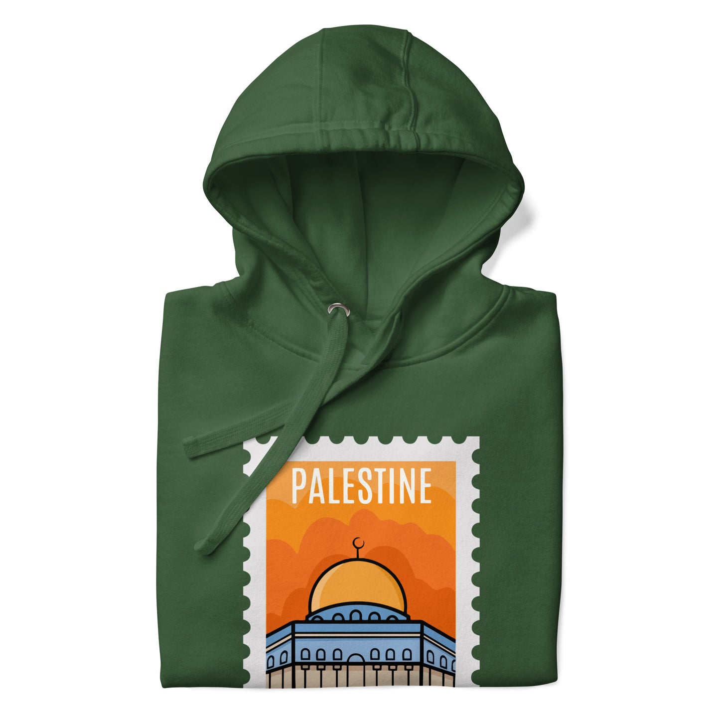 Hoodies: Palestine Stamp hoodie.